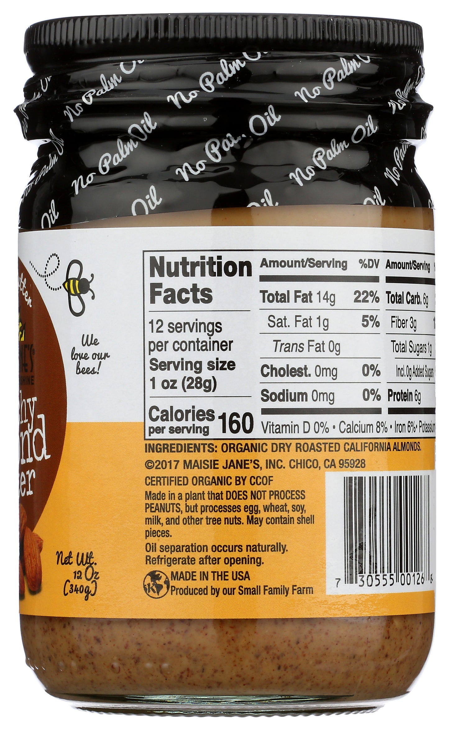 Picture of Maisie Jane's Organic Crunchy Almond Butter