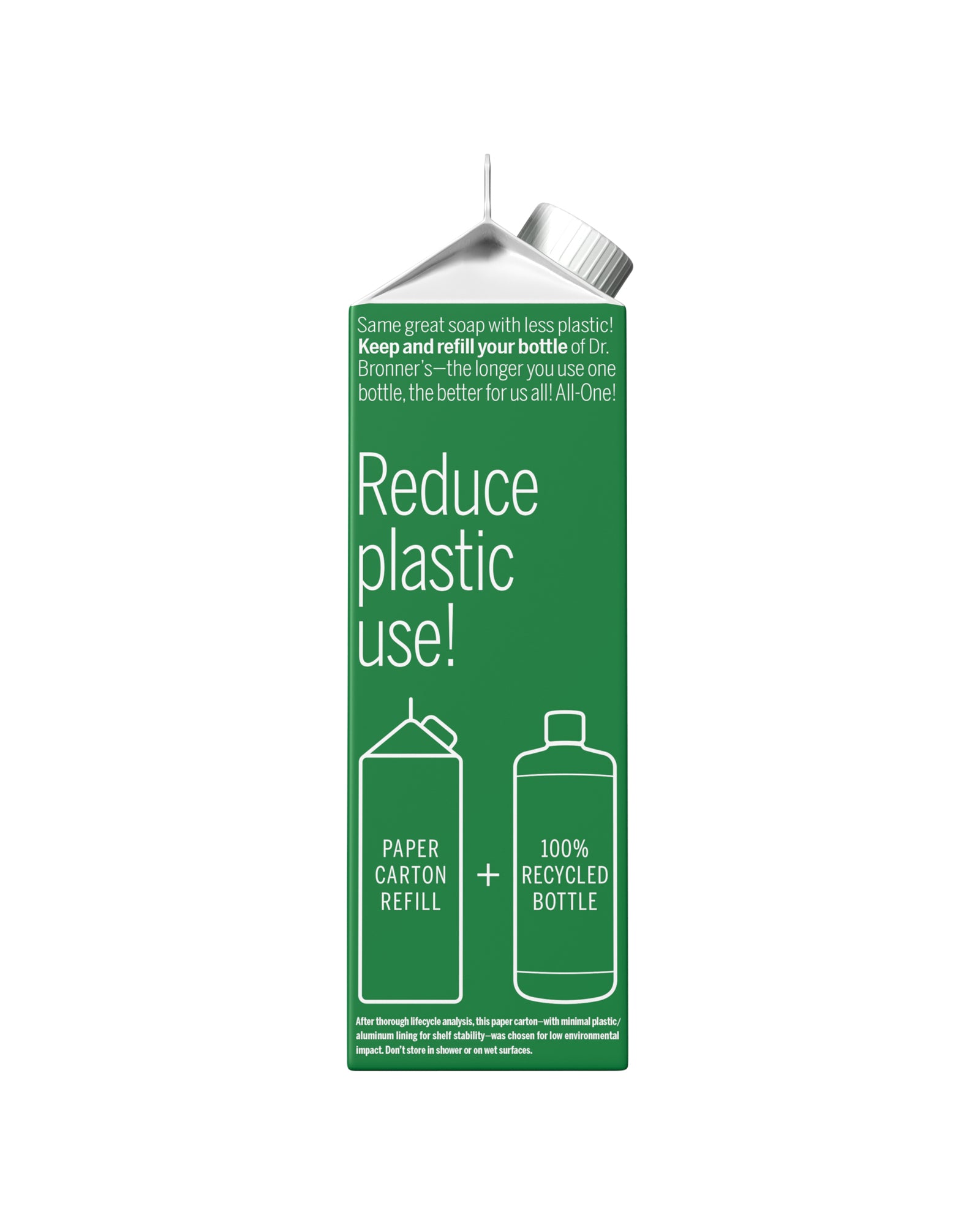 Picture of Dr. Bronner's Almond Pure-Castile Liquid Soap Refill Carton