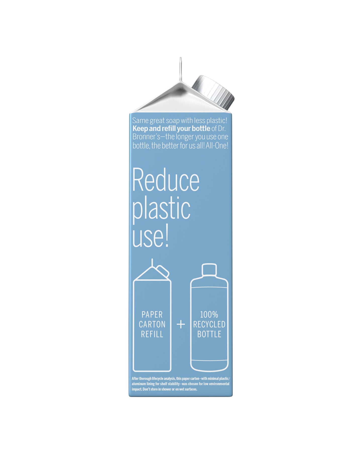 Picture of Dr. Bronner's Unscented Pure-Castile Liquid Soap Refill Carton