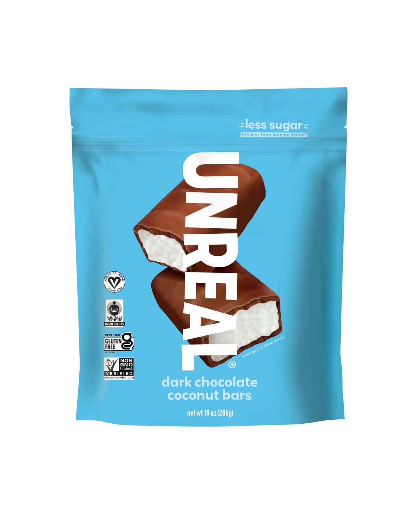 The front of UNREAL Dark Chocolate Coconut Bars