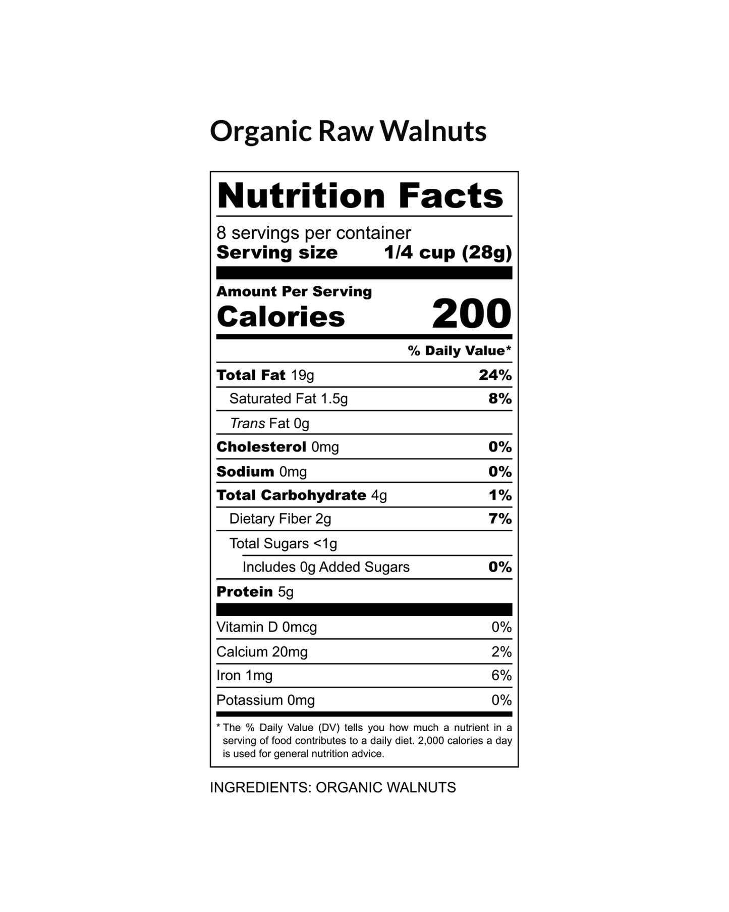 Organic Raw & Unsalted Walnuts