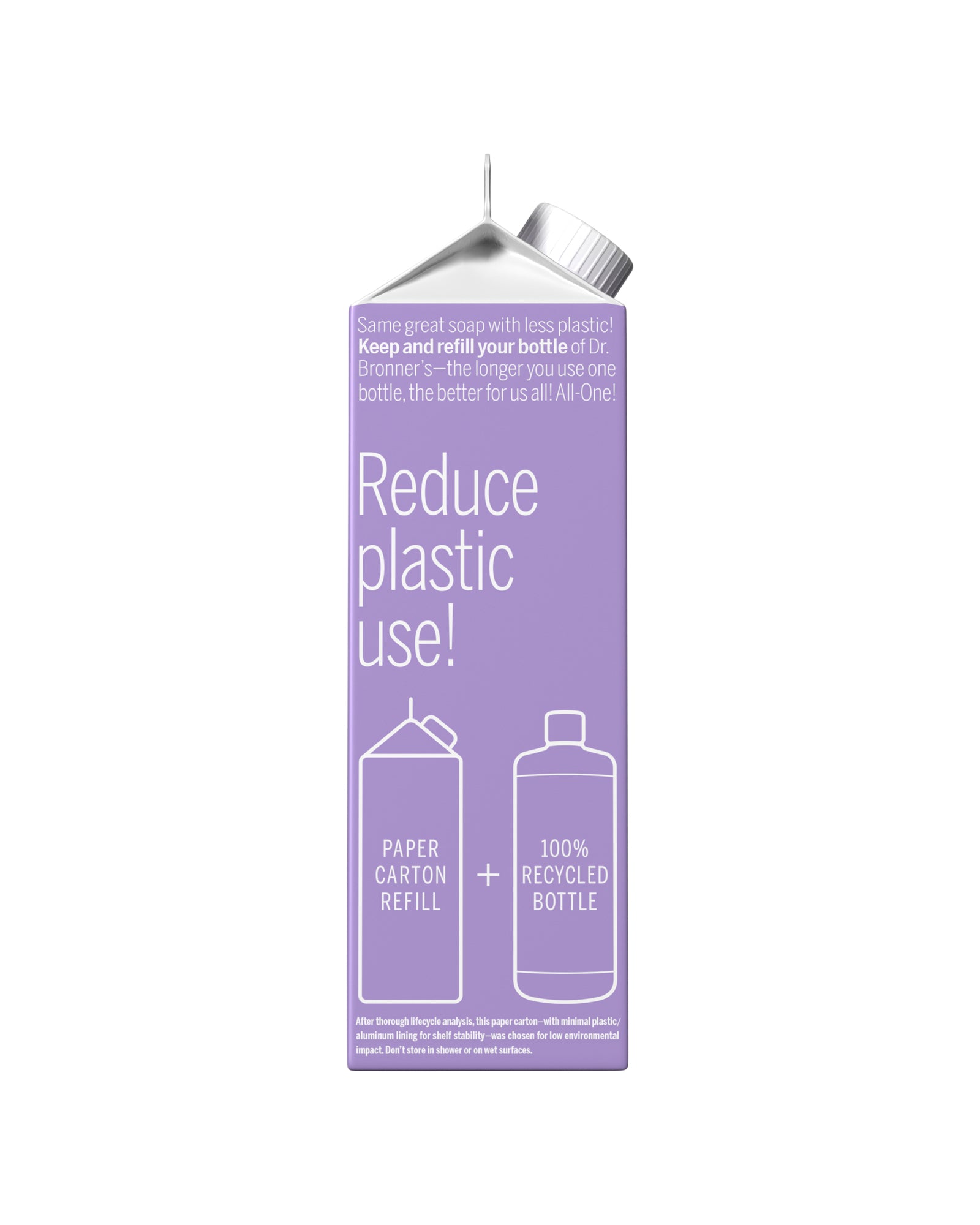 Picture of Dr. Bronner's Lavender Pure-Castile Liquid Soap Refill Carton