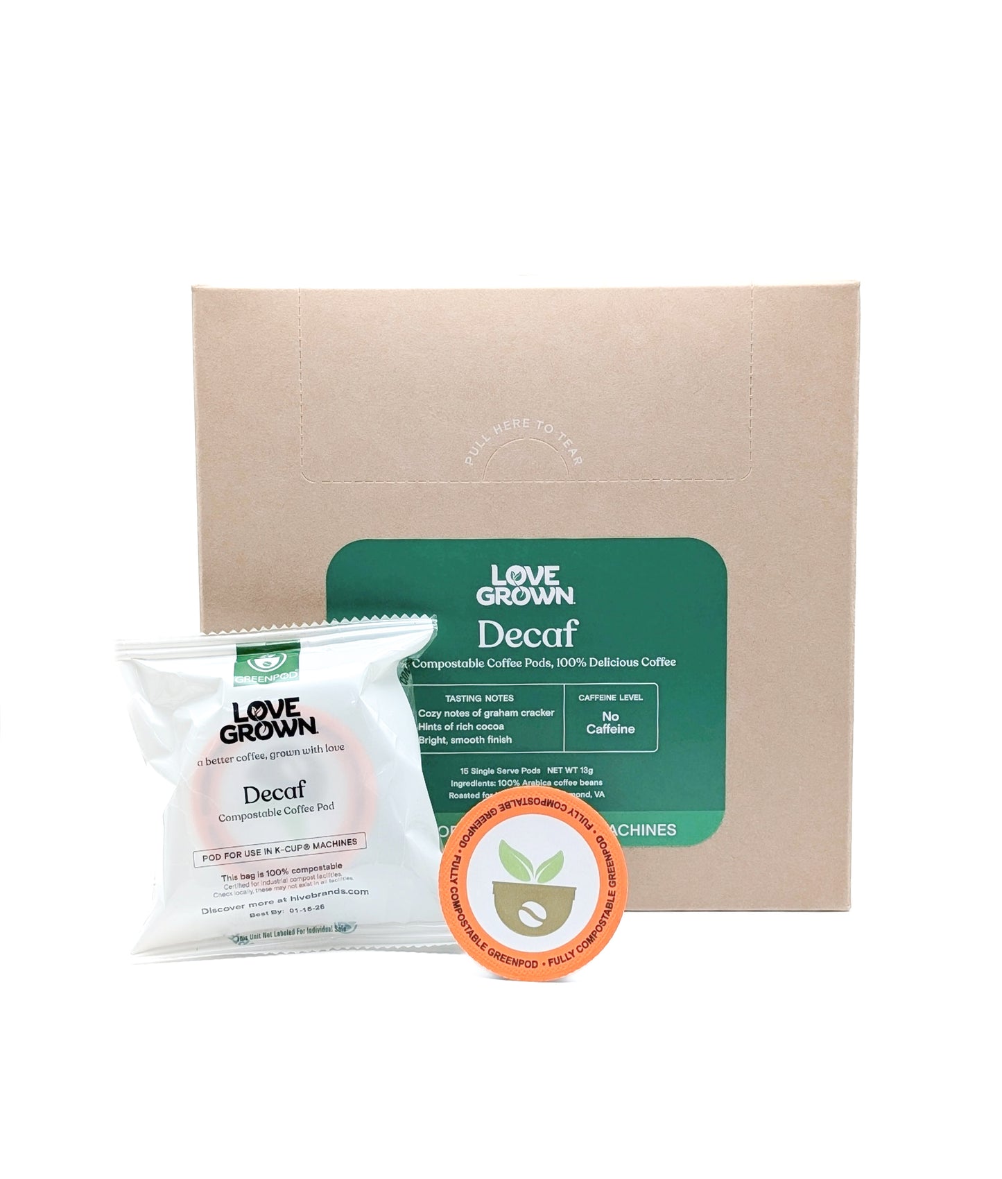 Love Grown Compostable Coffee Pods for Keurig® Machines - Box of 15