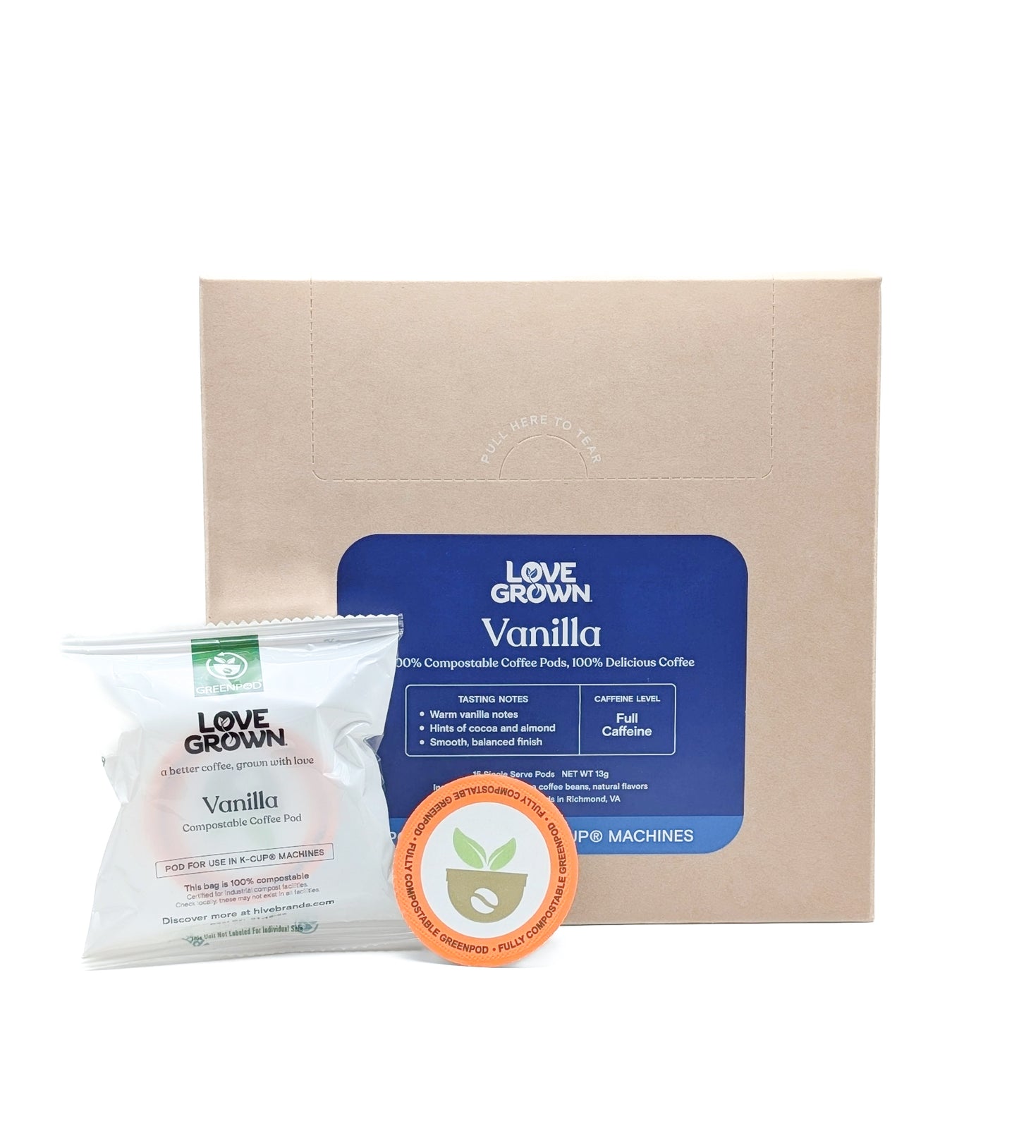 Love Grown Compostable Coffee Pods for Keurig® Machines - Box of 15