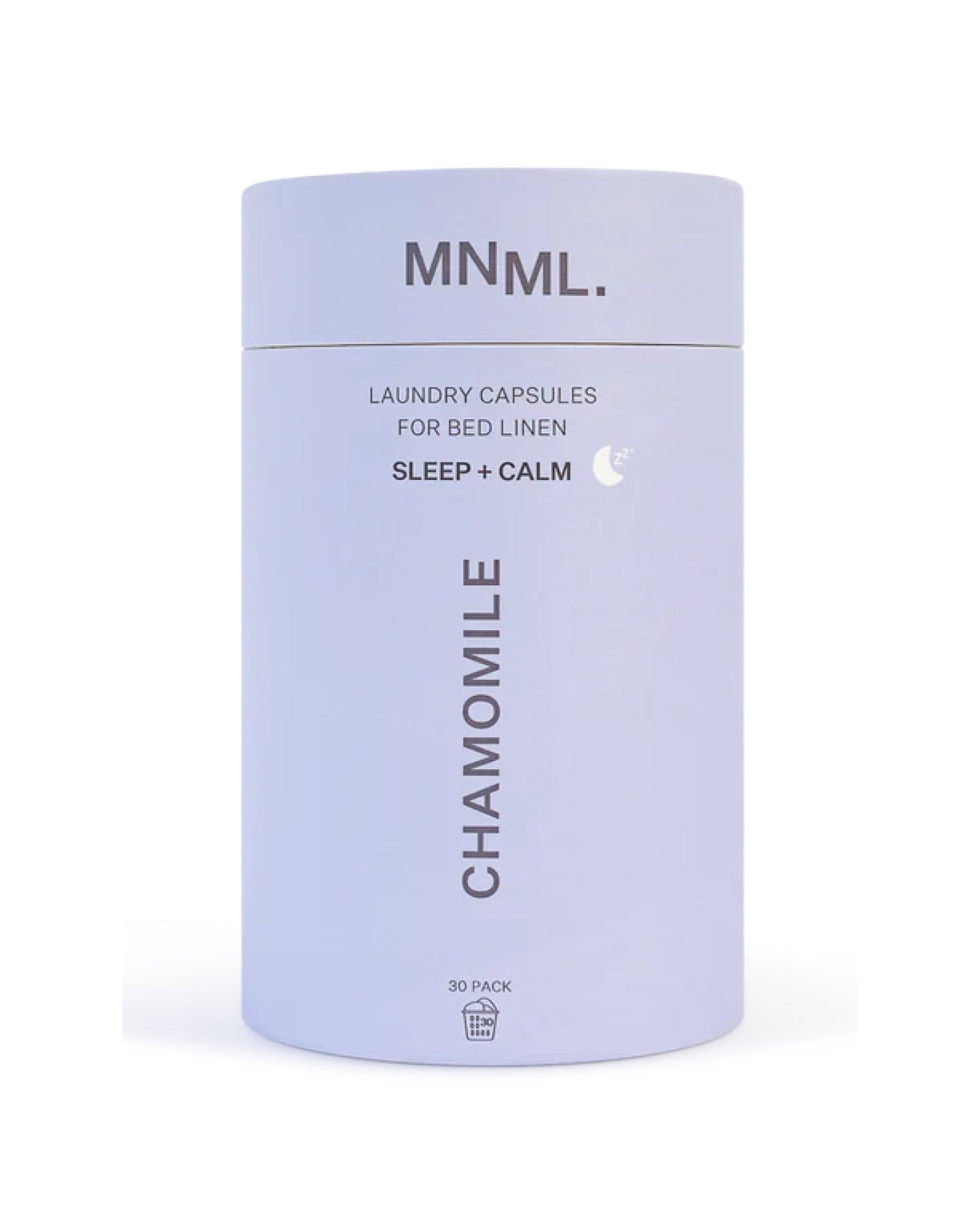 The front of MNML Sleep + Calm Chamomile Laundry Capsules