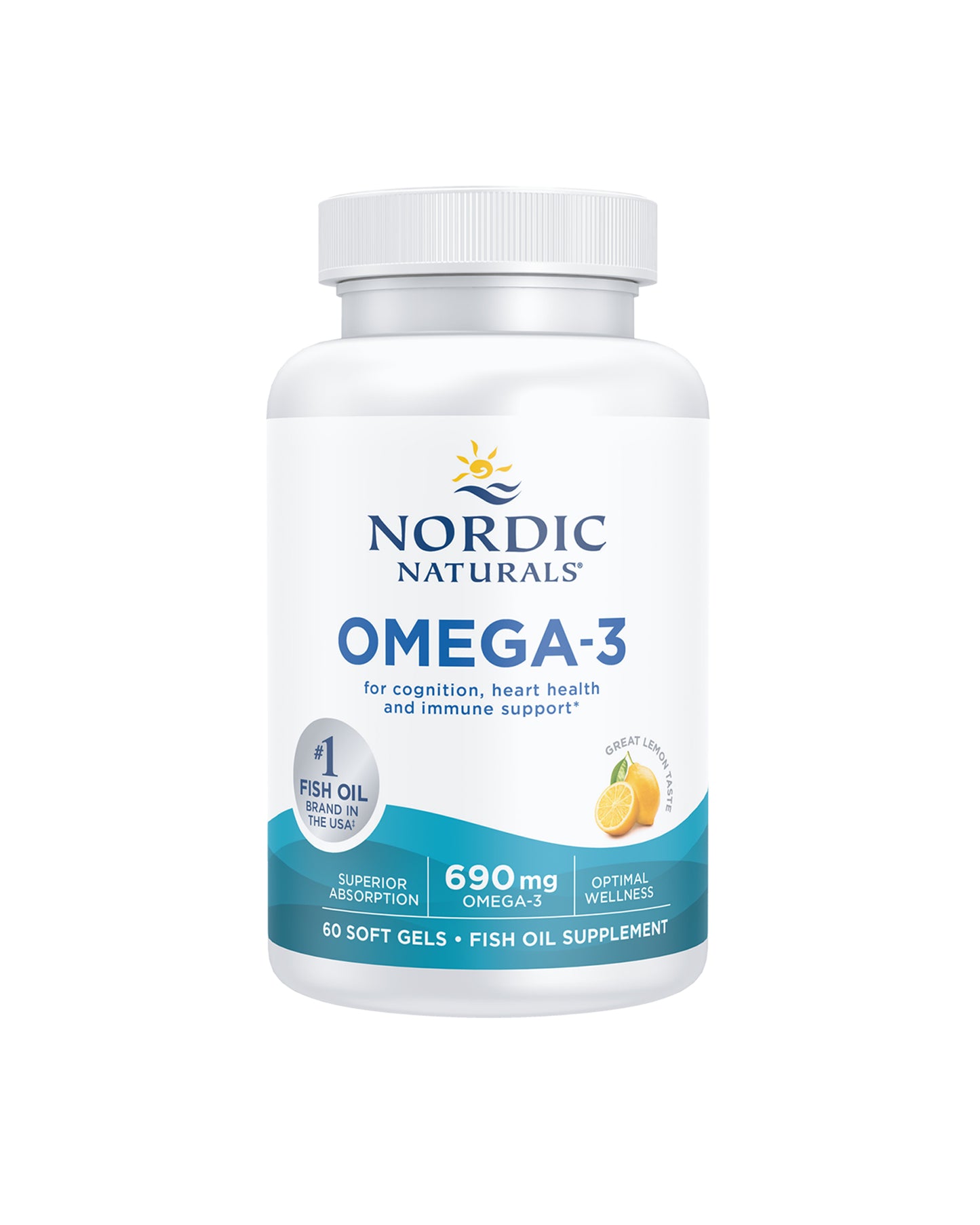 The front of Nordic Naturals Omega-3 Soft Gels