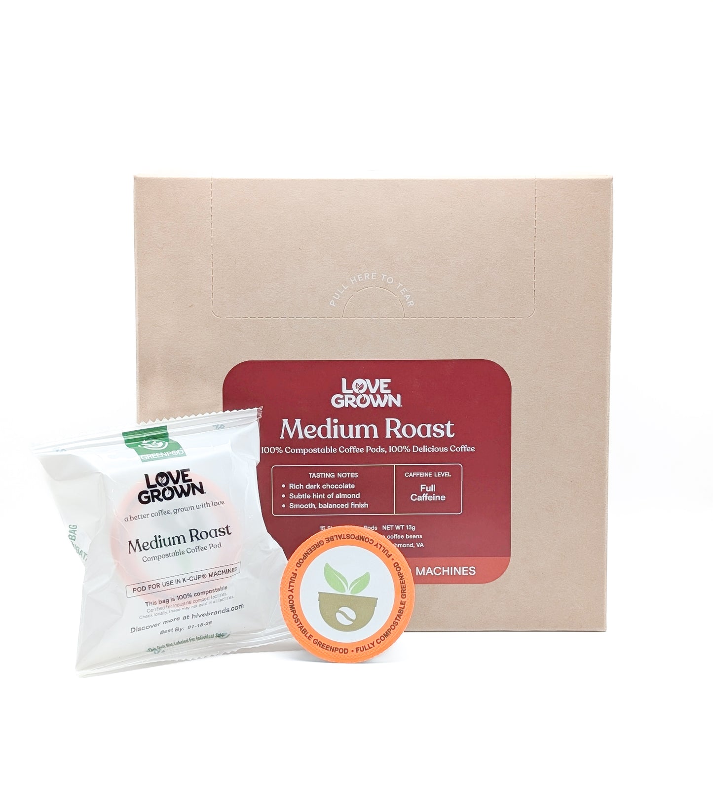 Love Grown Compostable Coffee Pods for Keurig® Machines - Box of 15