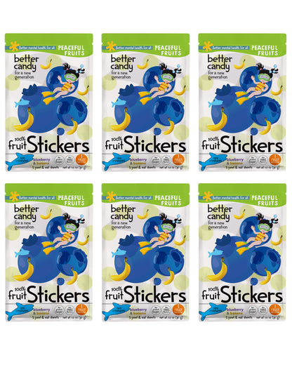 Blueberry & Banana Peel-n-Eat Fruit Stickers - 6 pack