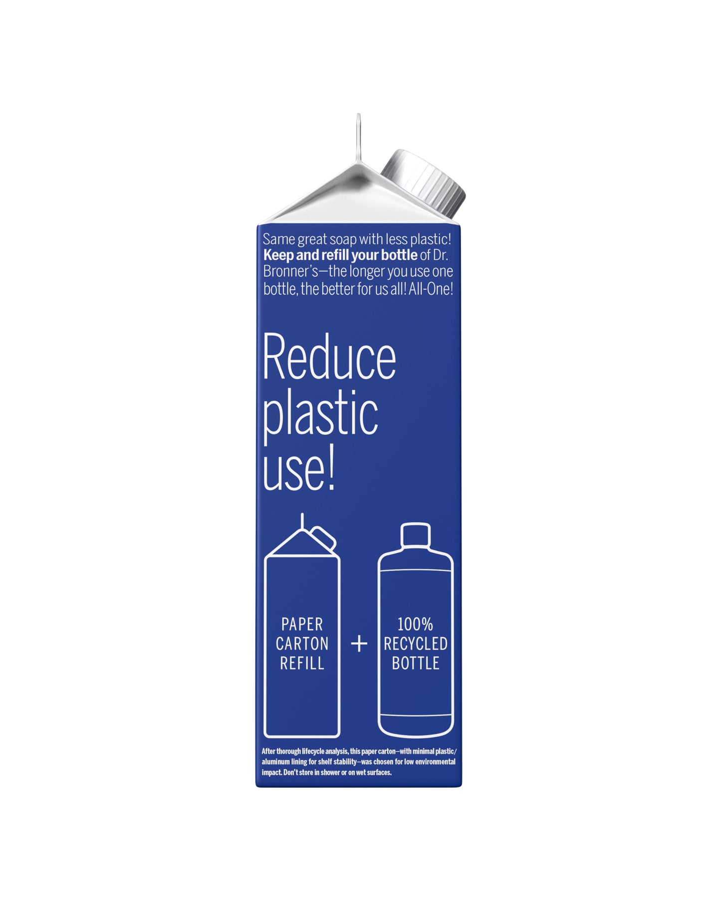 Picture of Dr. Bronner's Peppermint Pure-Castile Liquid Soap Refill Carton