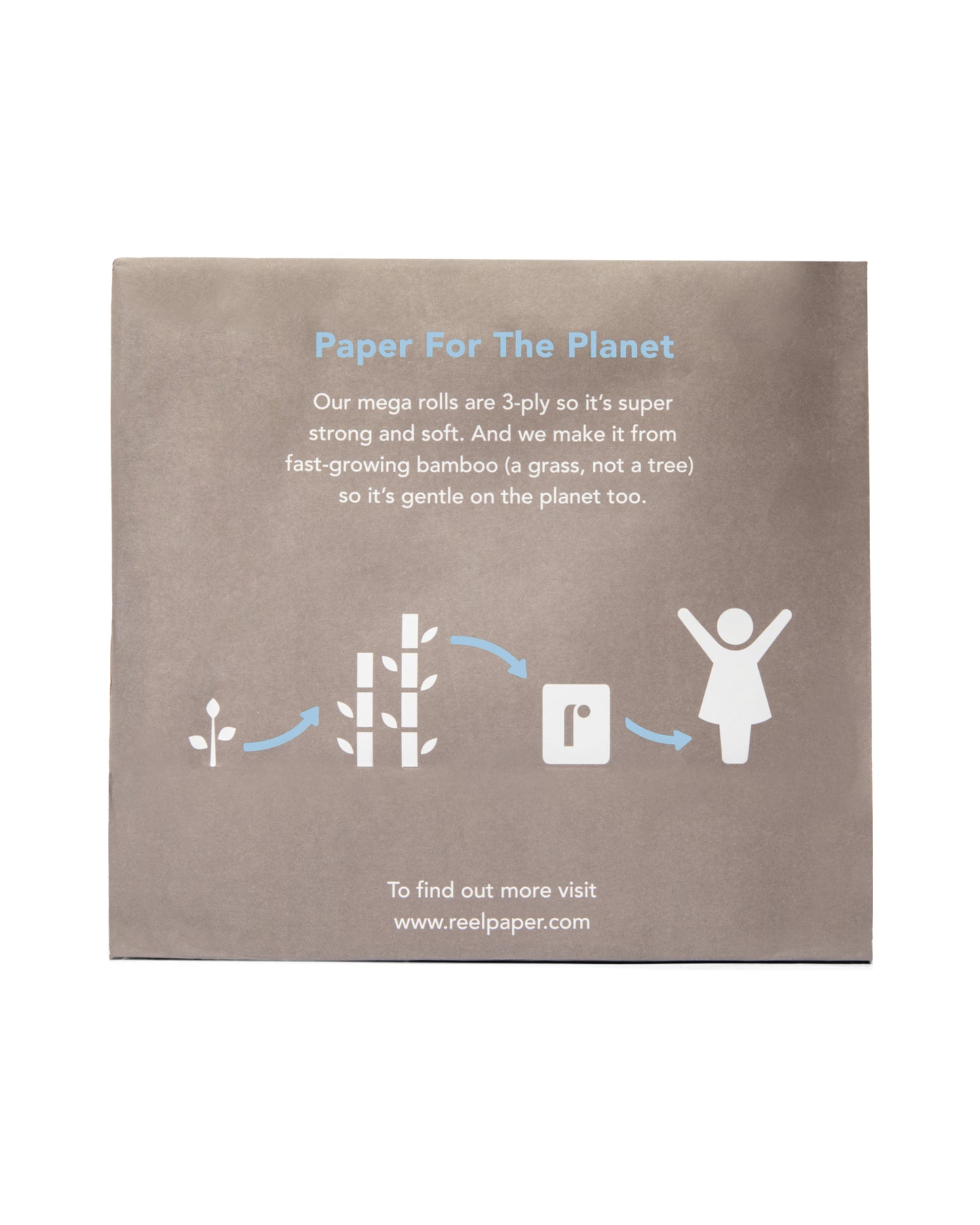 The back of Reel Paper Premium Bamboo Toilet Paper