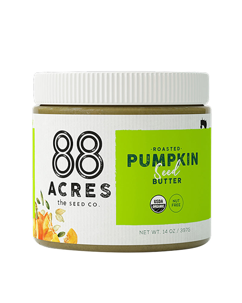 The front of 88 Acres Pumpkin Seed Butter