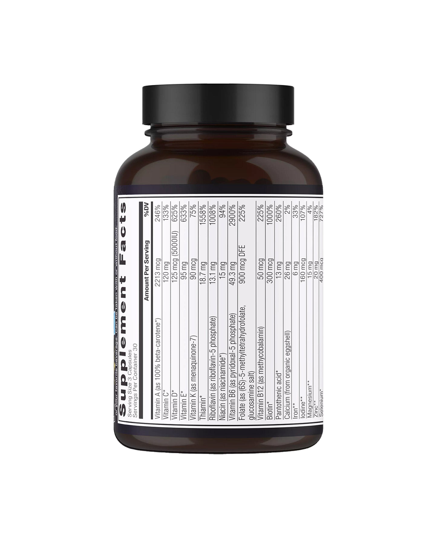 The back of Ancient Nutrition Immune Capsules