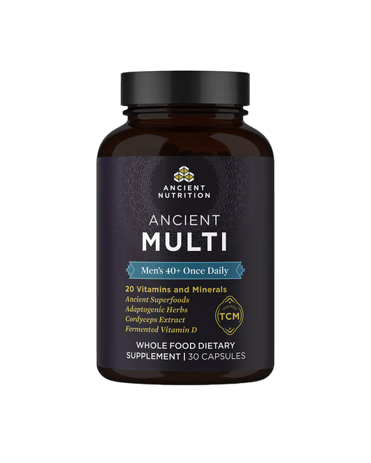 The front of Ancient Nutrition Men's 40+ Once Daily Multivitamin Capsules