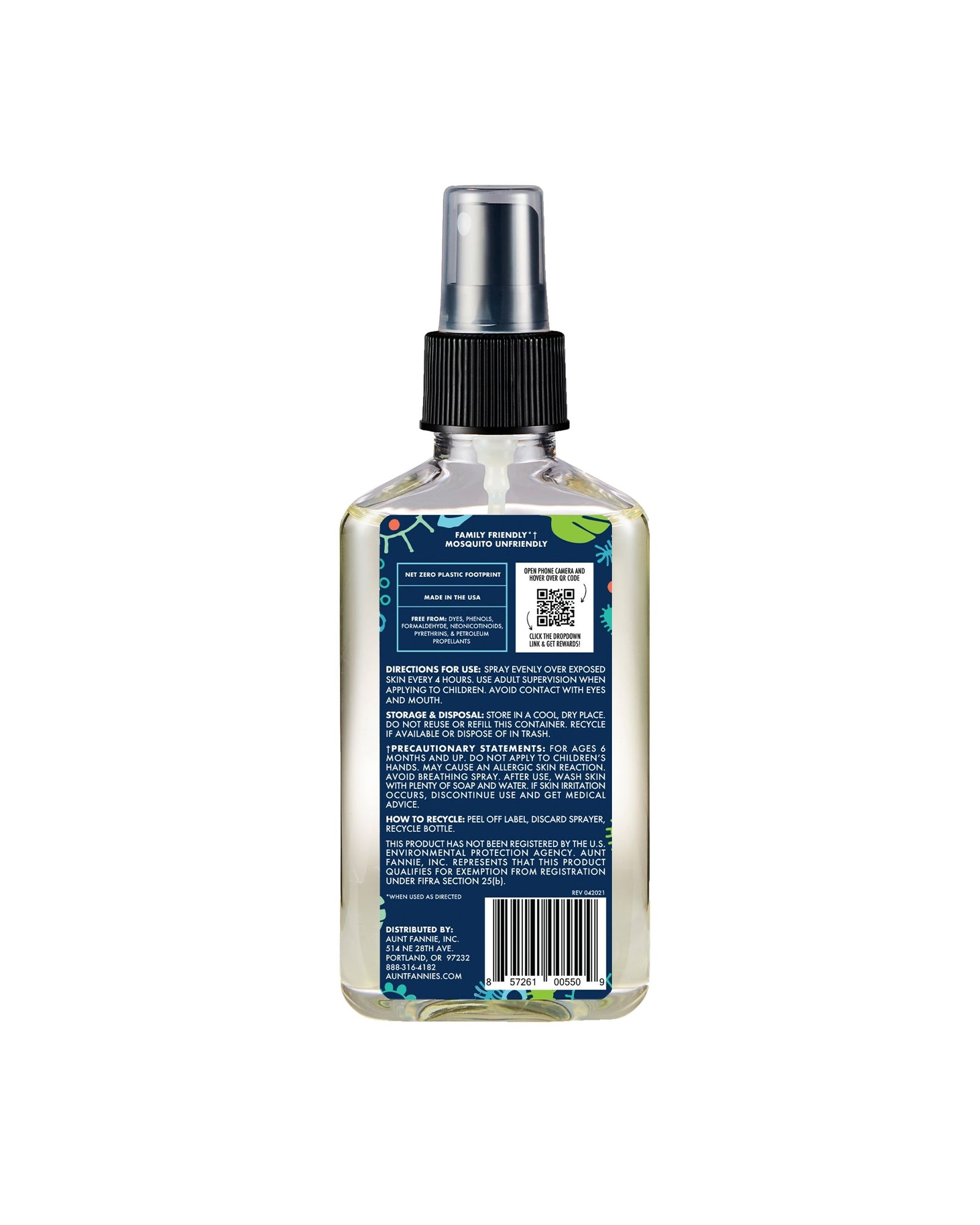The back of Aunt Fannie's Mosquito Spray