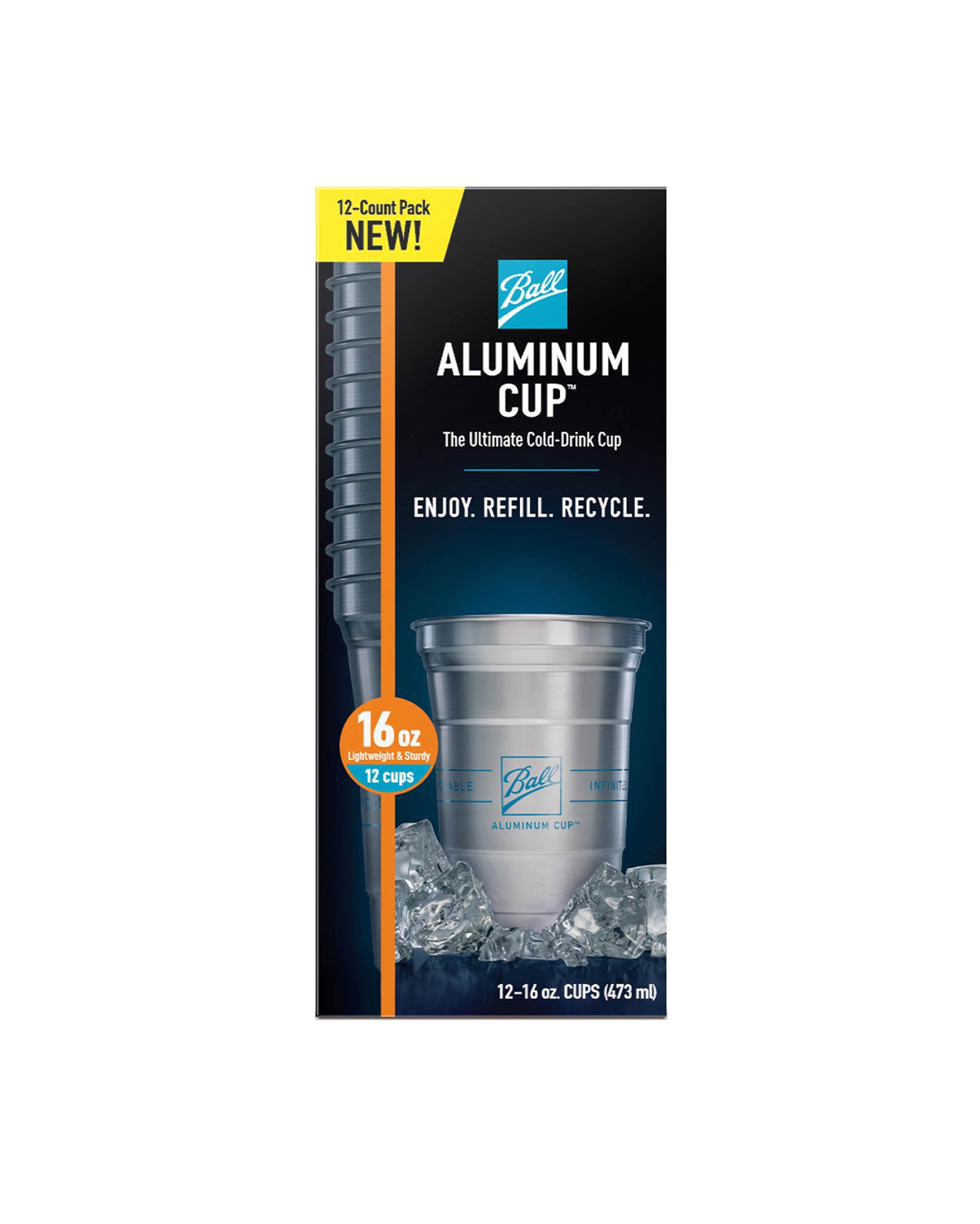  Ball Aluminum Cup Recyclable Party Cups, 16 oz. Cup