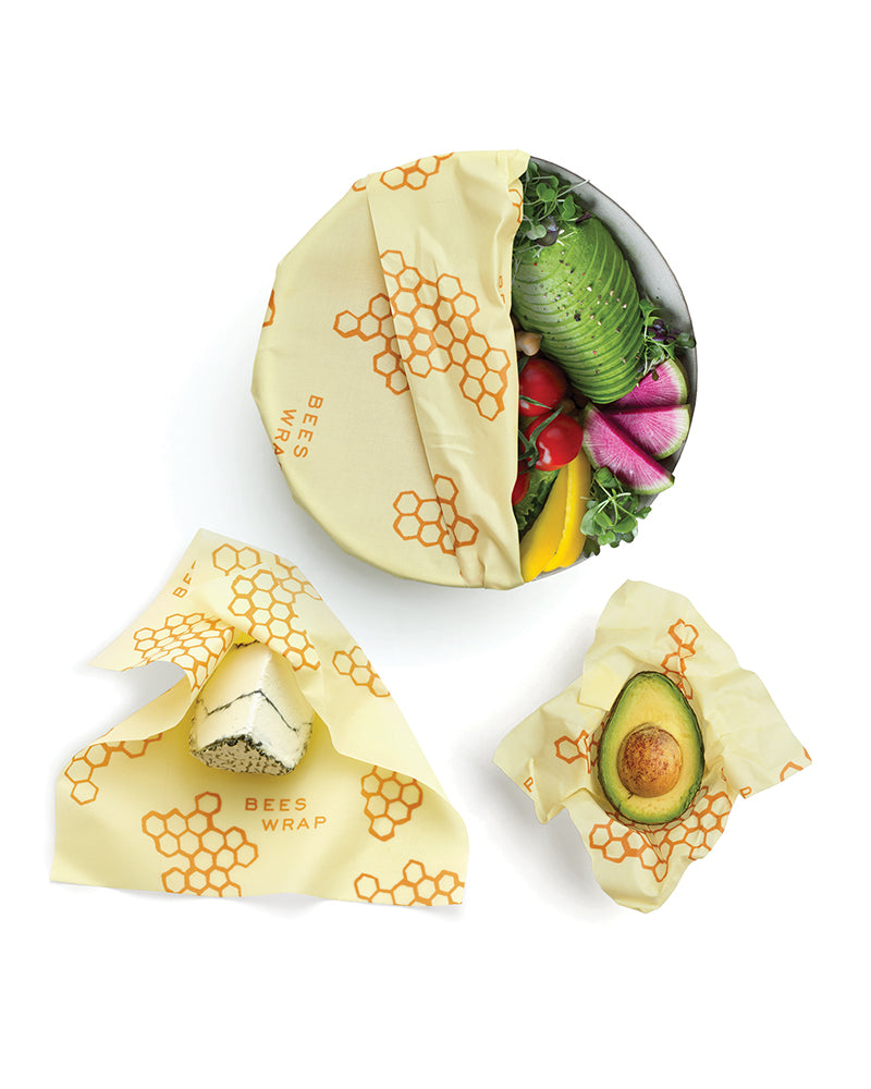 The back of Bee's Wrap Reusable Beeswax Food Wraps - Assorted 3 Pack