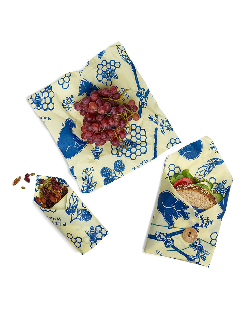 The back of Bee's Wrap Reusable Beeswax Food Wraps - The Lunch Pack