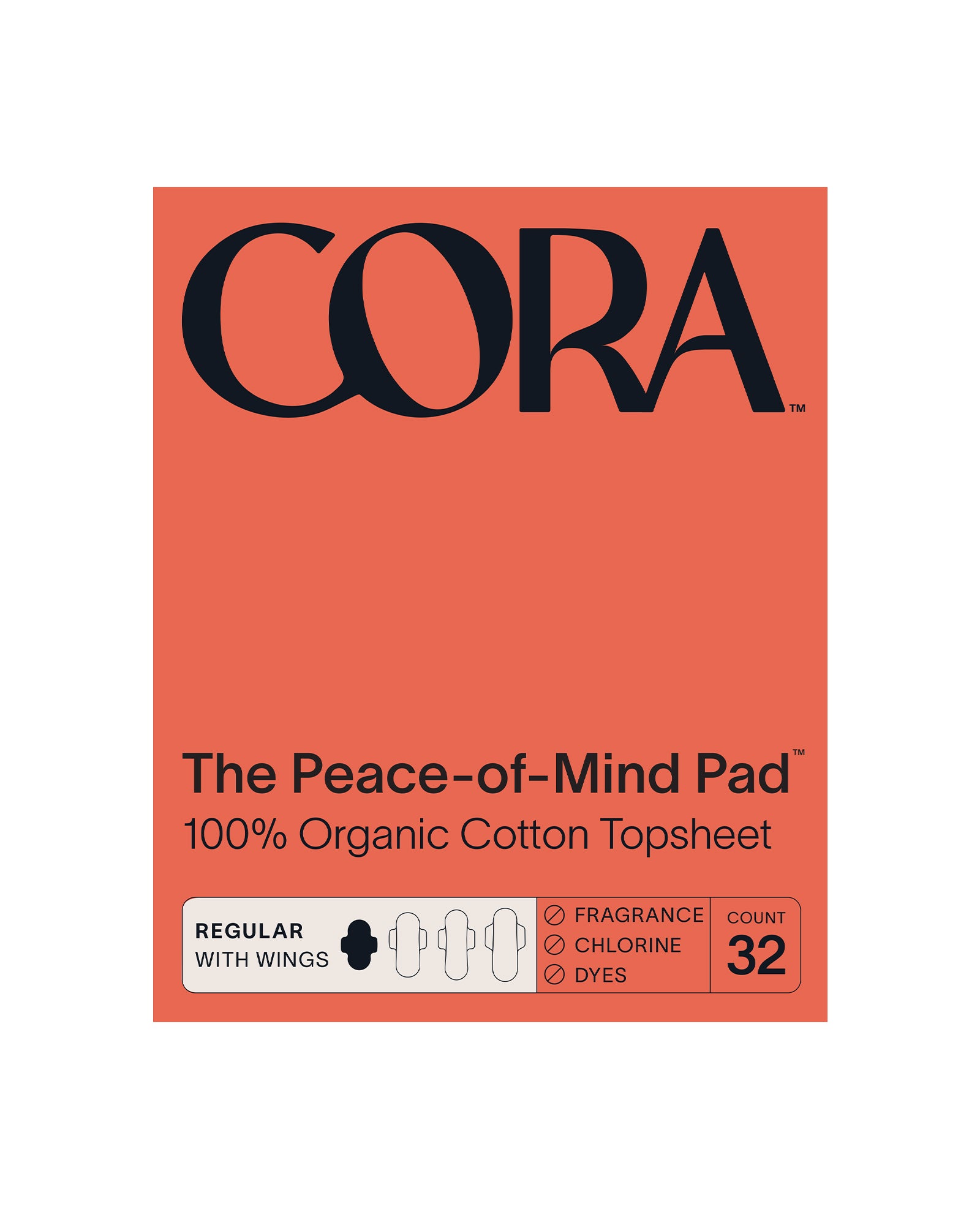 Cora Period Liners, 100% Organic Cotton Topsheet