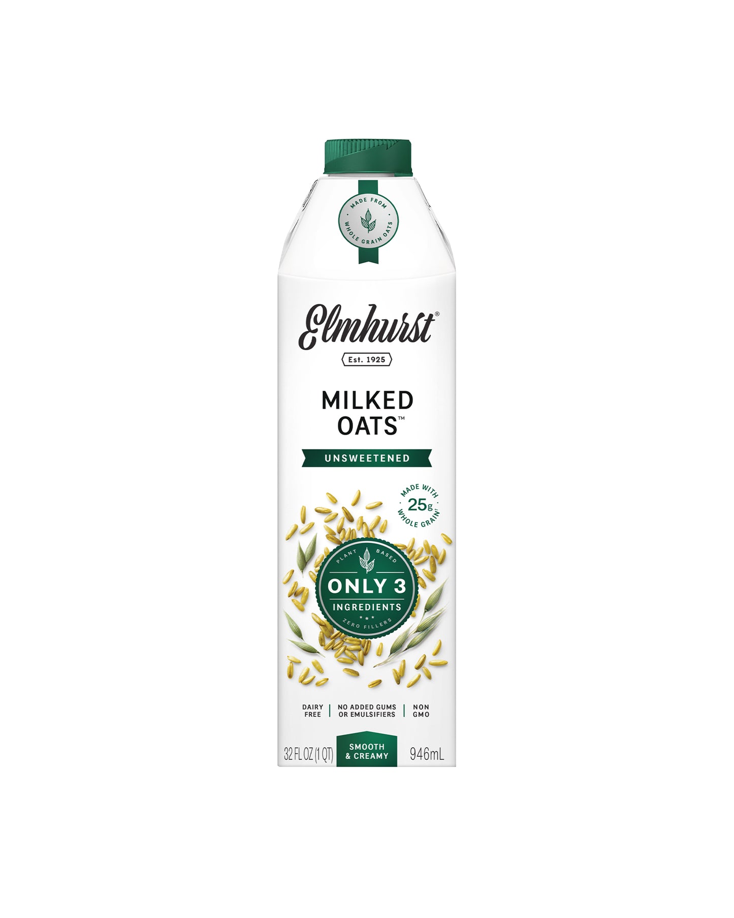 The front of Elmhurst 1925 Milked Oats