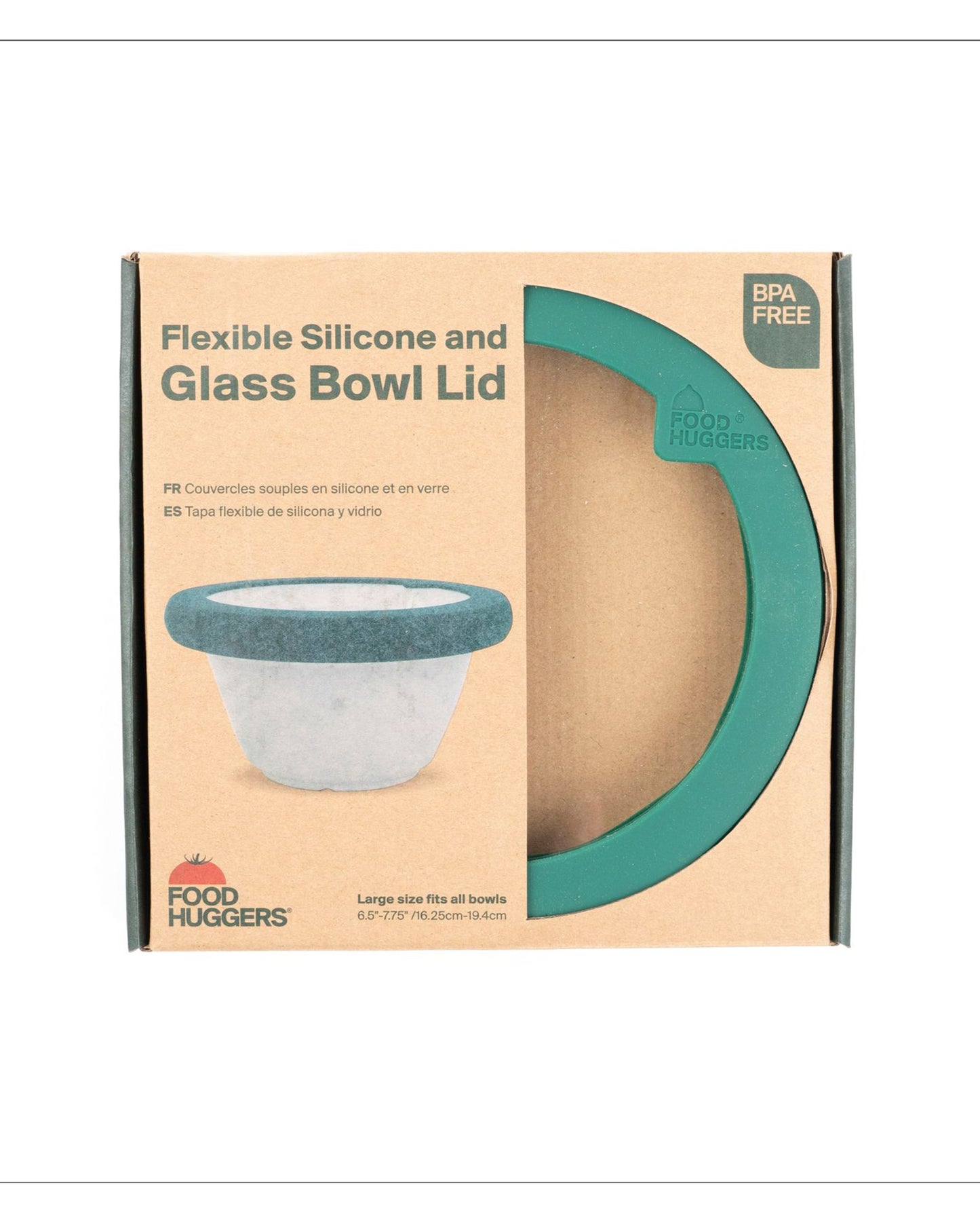 The front of Food Huggers Reusable Silicone Bowl Lids