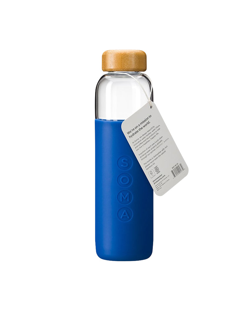 The back of Soma Glass Water Bottle - 17oz