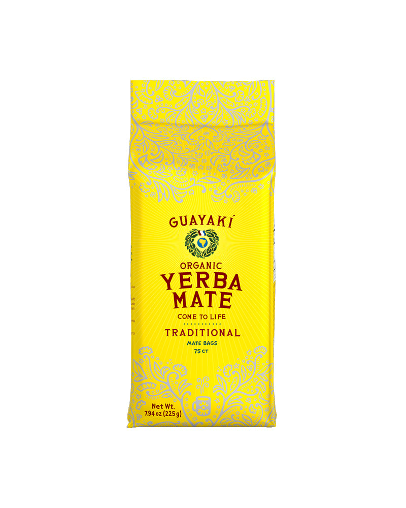 The front of Guayaki Yerba Mate Bags