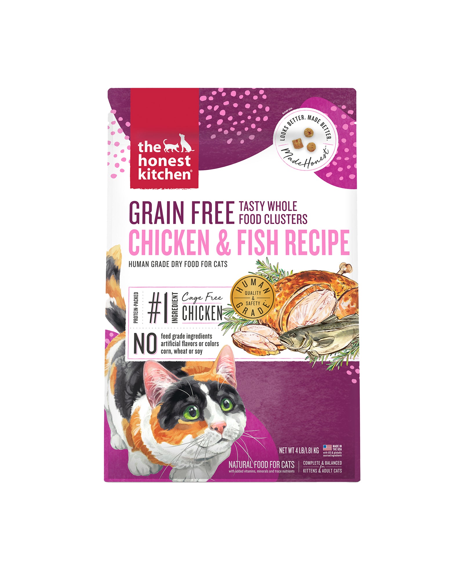 Grain Free Chicken Whitefish Clusters Dry Cat Food Hive Brands