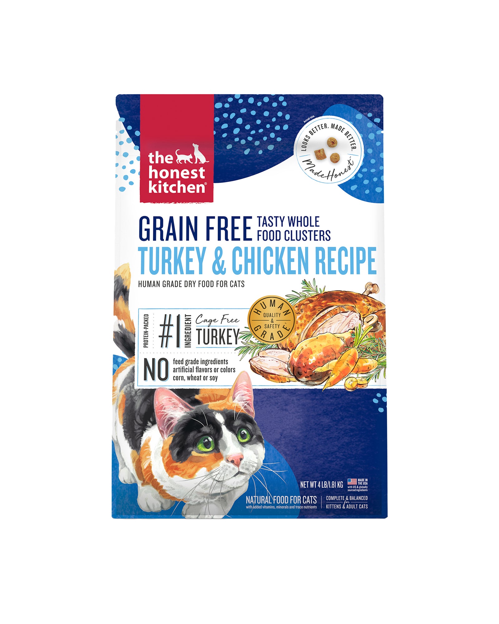 Grain Free Turkey Chicken Clusters Dry Cat Food Hive Brands