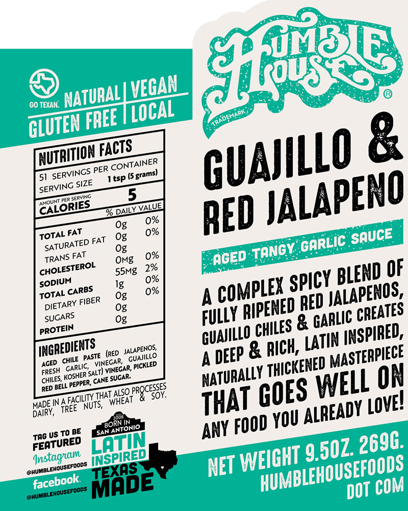 Guajillo + Red Jalapeño Tangy Garlic Hot Sauce (Mild)
