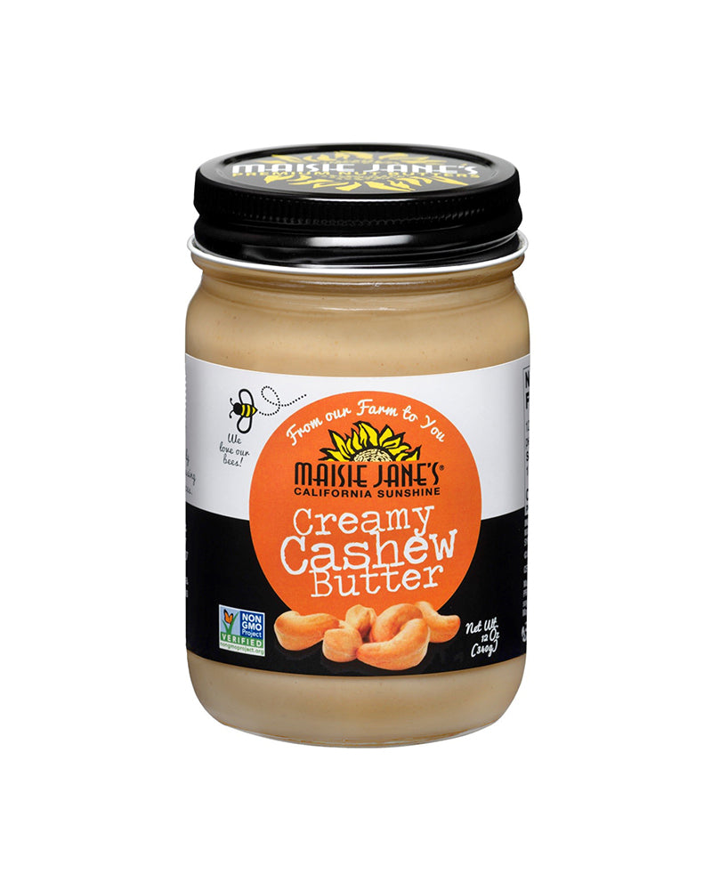 The front of Maisie Jane's Creamy Cashew Butter