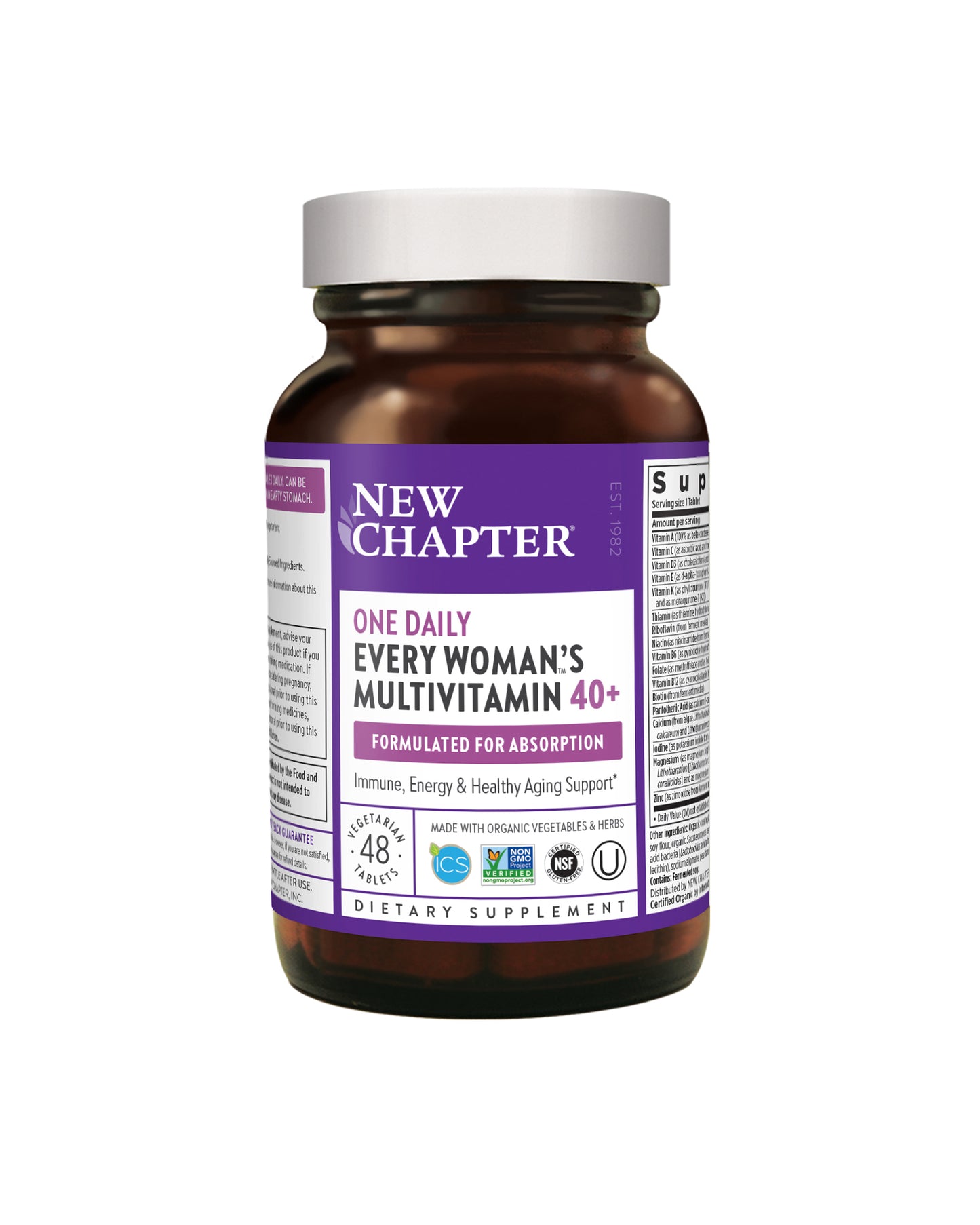 The front of New Chapter Every Woman™'s One Daily 40+ Multivitamin Tablets