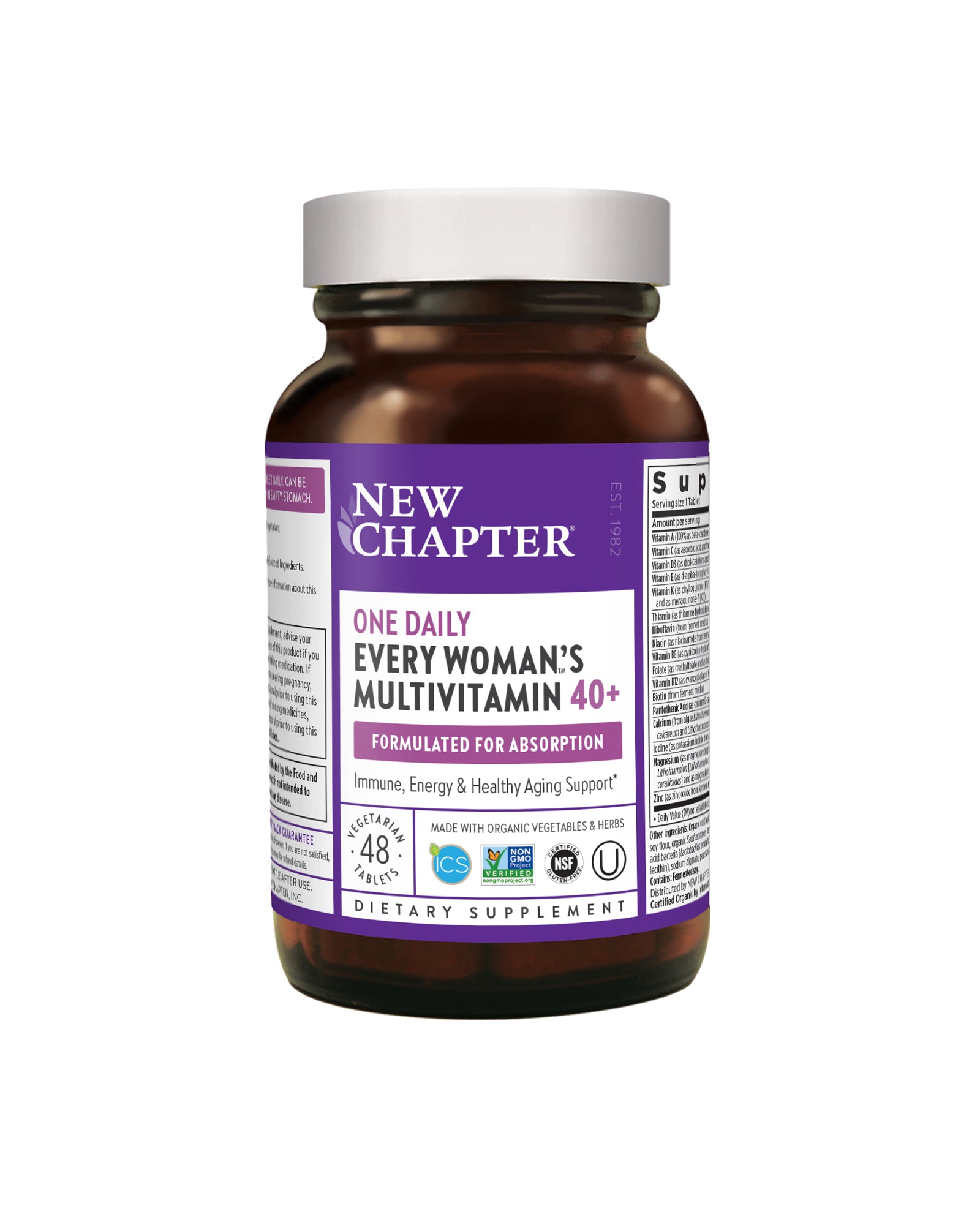 The front of New Chapter Every Woman™'s One Daily 40+ Multivitamin Tablets