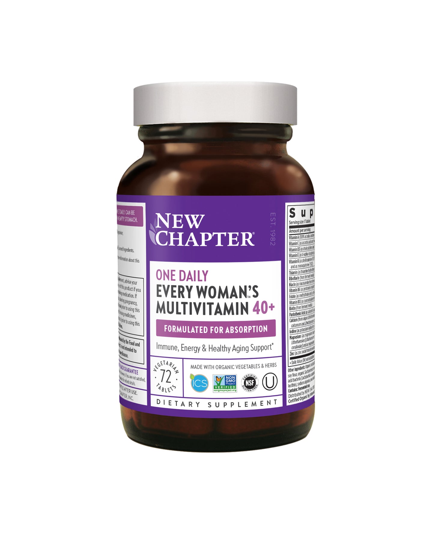 The front of New Chapter Every Woman™'s One Daily 40+ Multivitamin Tablets