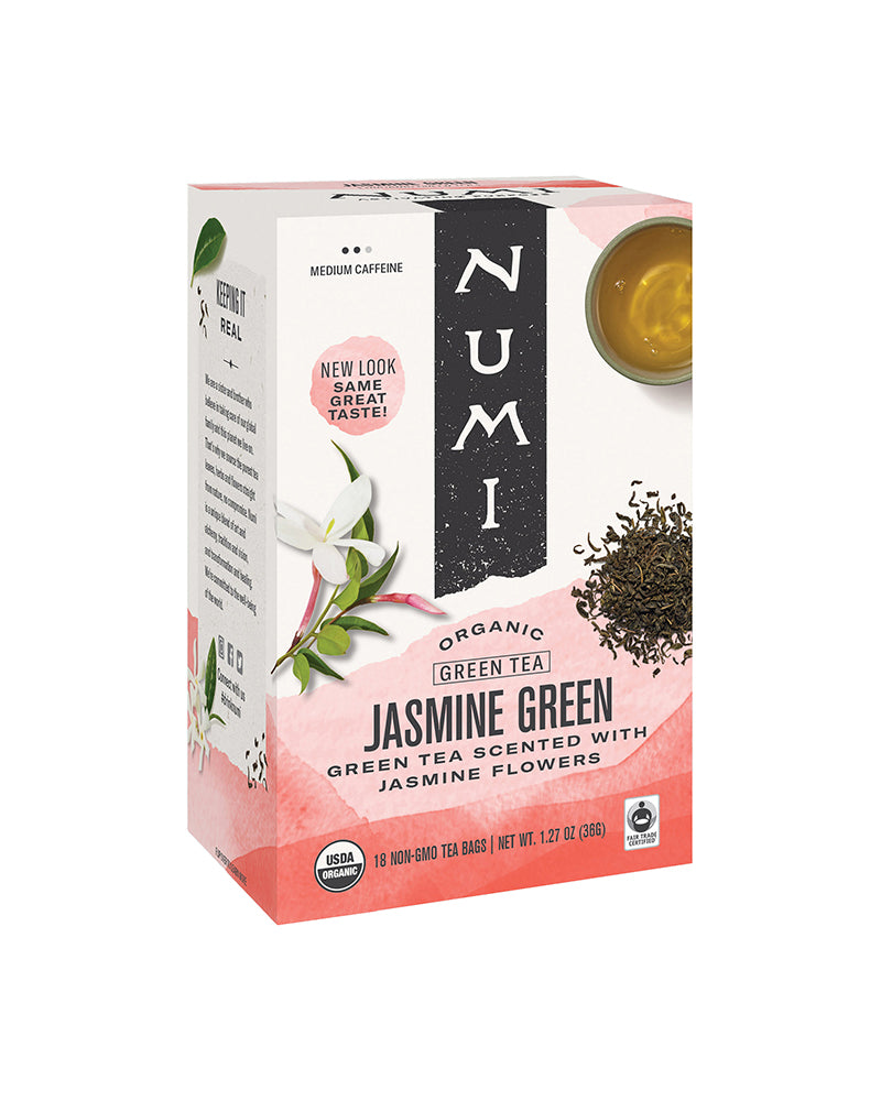 The front of Numi Jasmine Green Tea