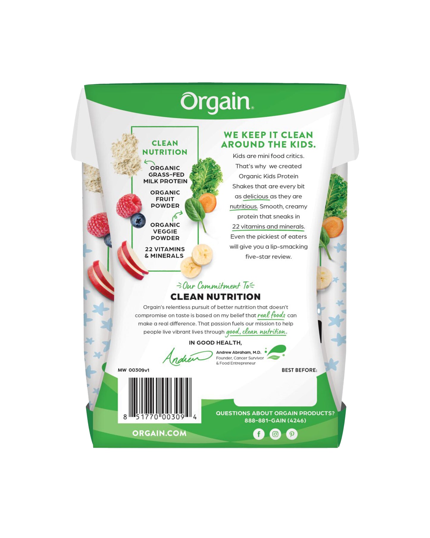 Kids Vanilla Organic Nutrition Shake - 4 Pack