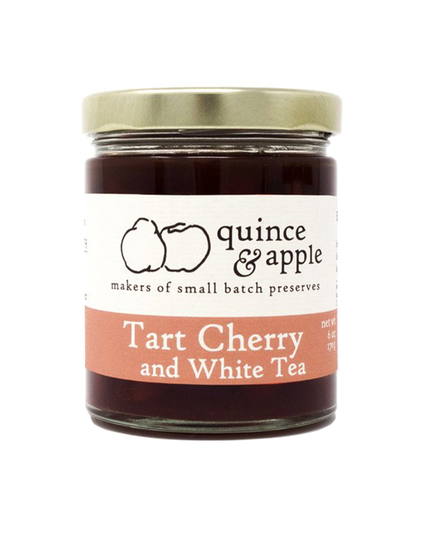 The front of Quince & Apple Tart Cherry and White Tea Preserves