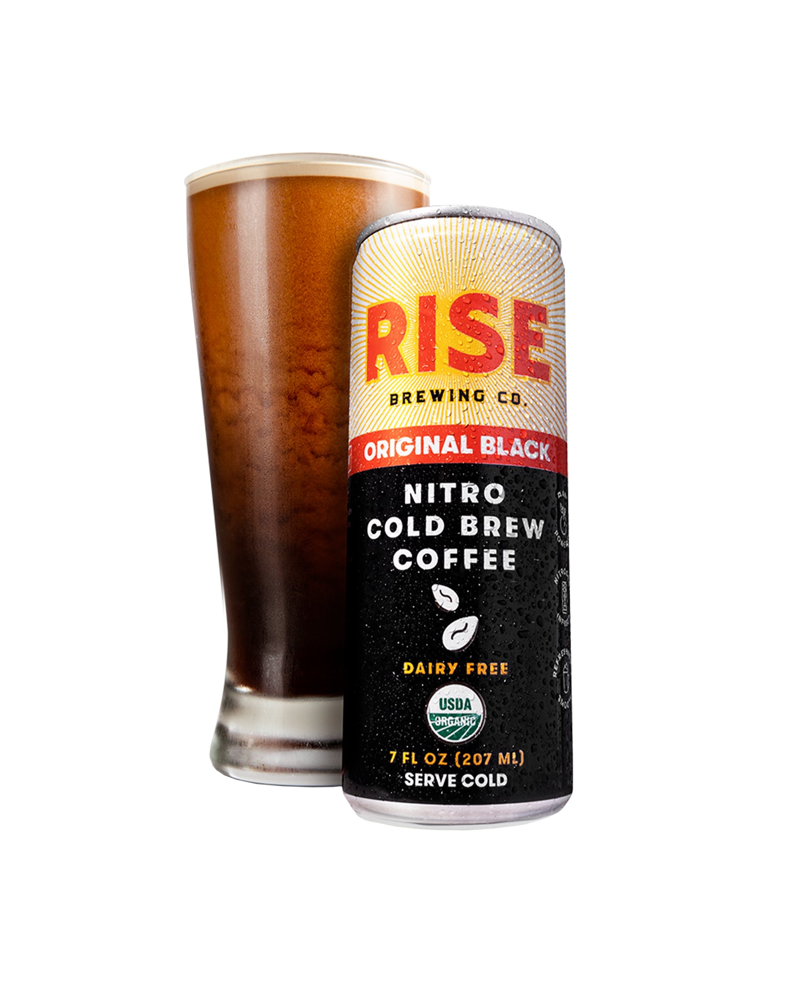 Rise Brewing Co. Nitro Cold Brew Latte, Original Black, 7 oz Can, 12/Carton