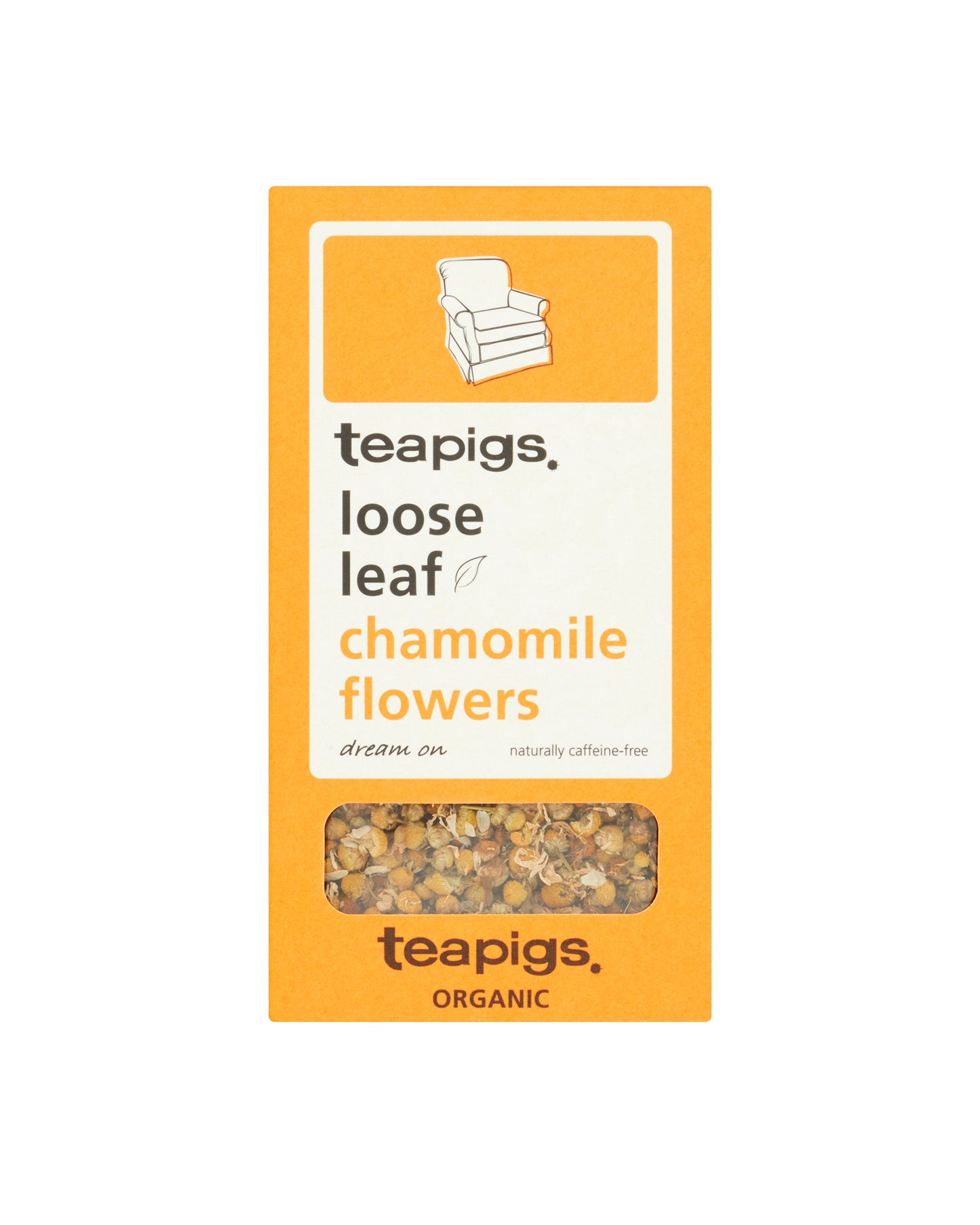 The front of teapigs Loose Leaf Chamomile Tea