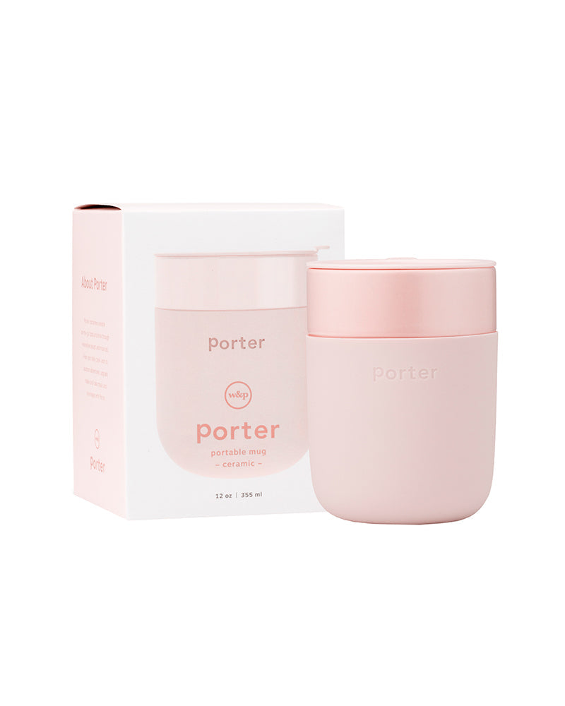 The front of W&P 12oz Porter Ceramic Travel Mug - Blush