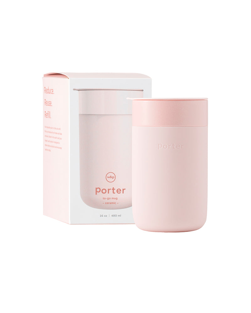 The front of W&P 16oz Porter Ceramic Travel Mug - Blush