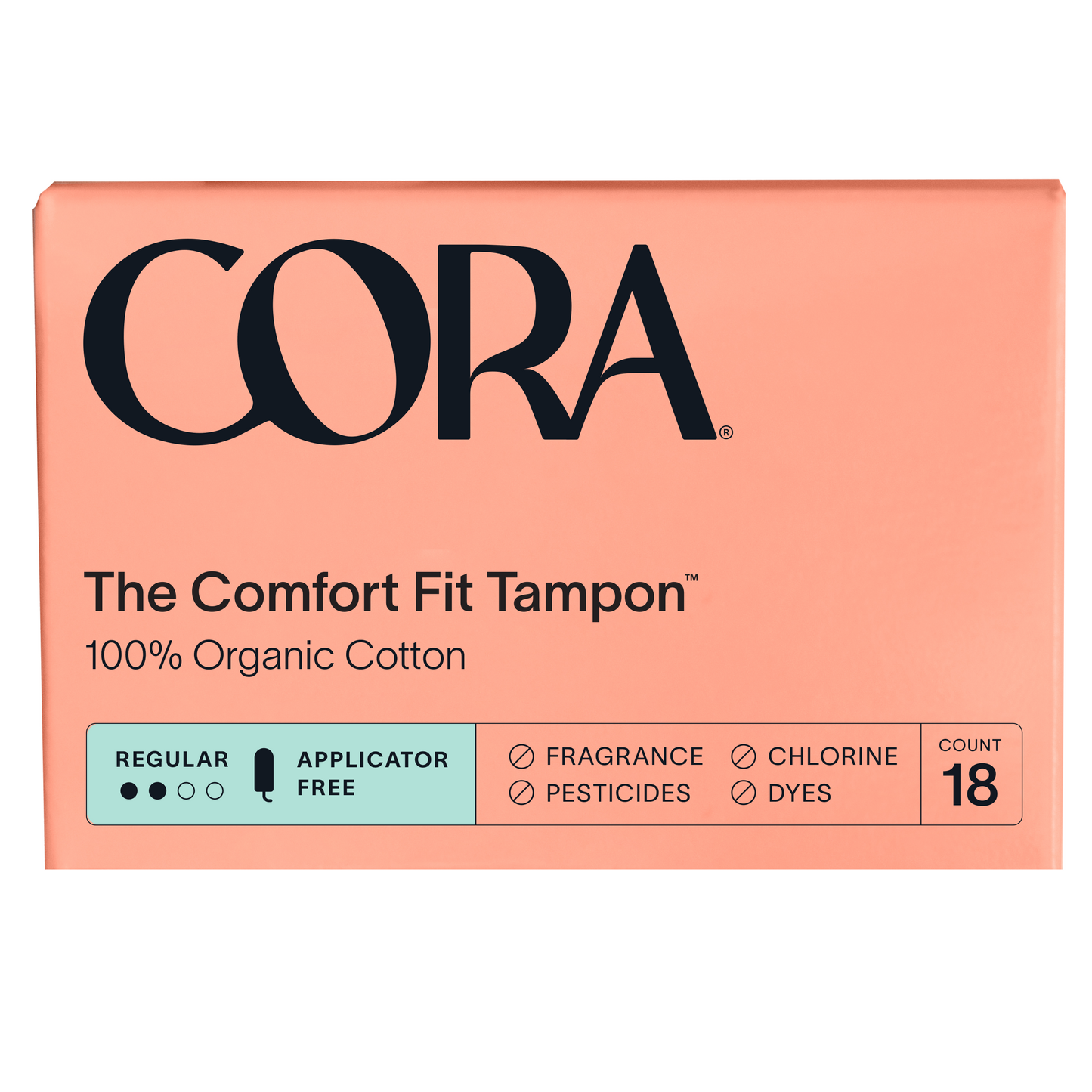 Cora Organic Cotton Ultra Thin Regular Fragrance Free Pads With
