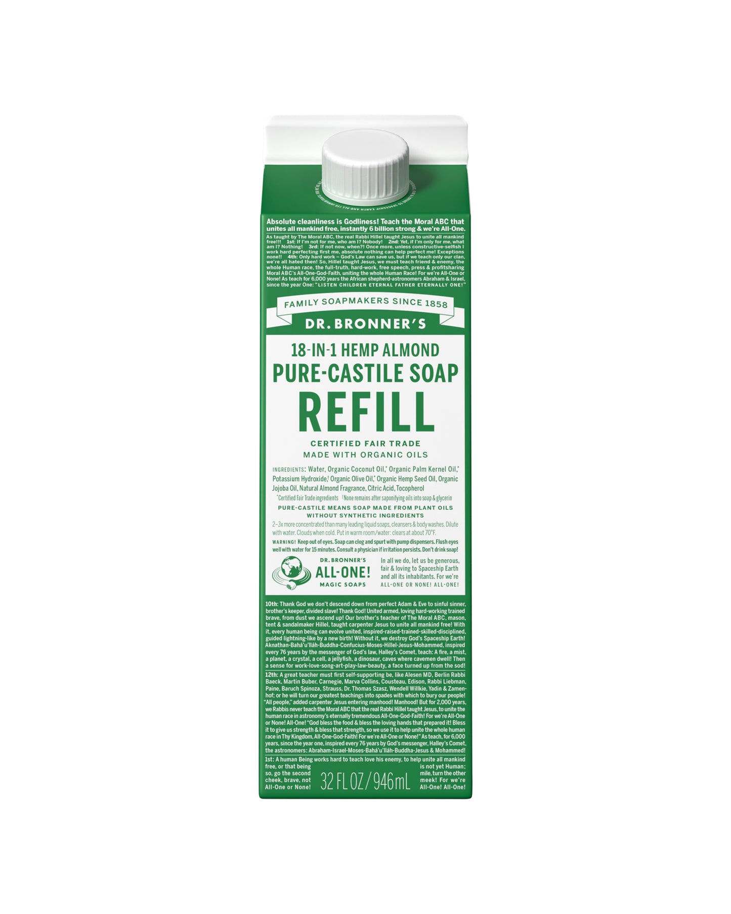 Almond Pure-Castile Liquid Soap Refill Carton