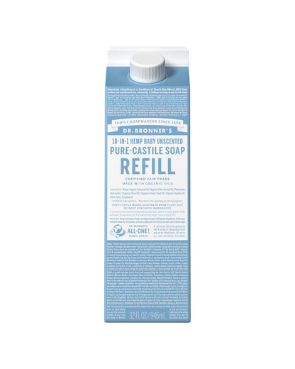 Unscented Pure-Castile Liquid Soap Refill Carton