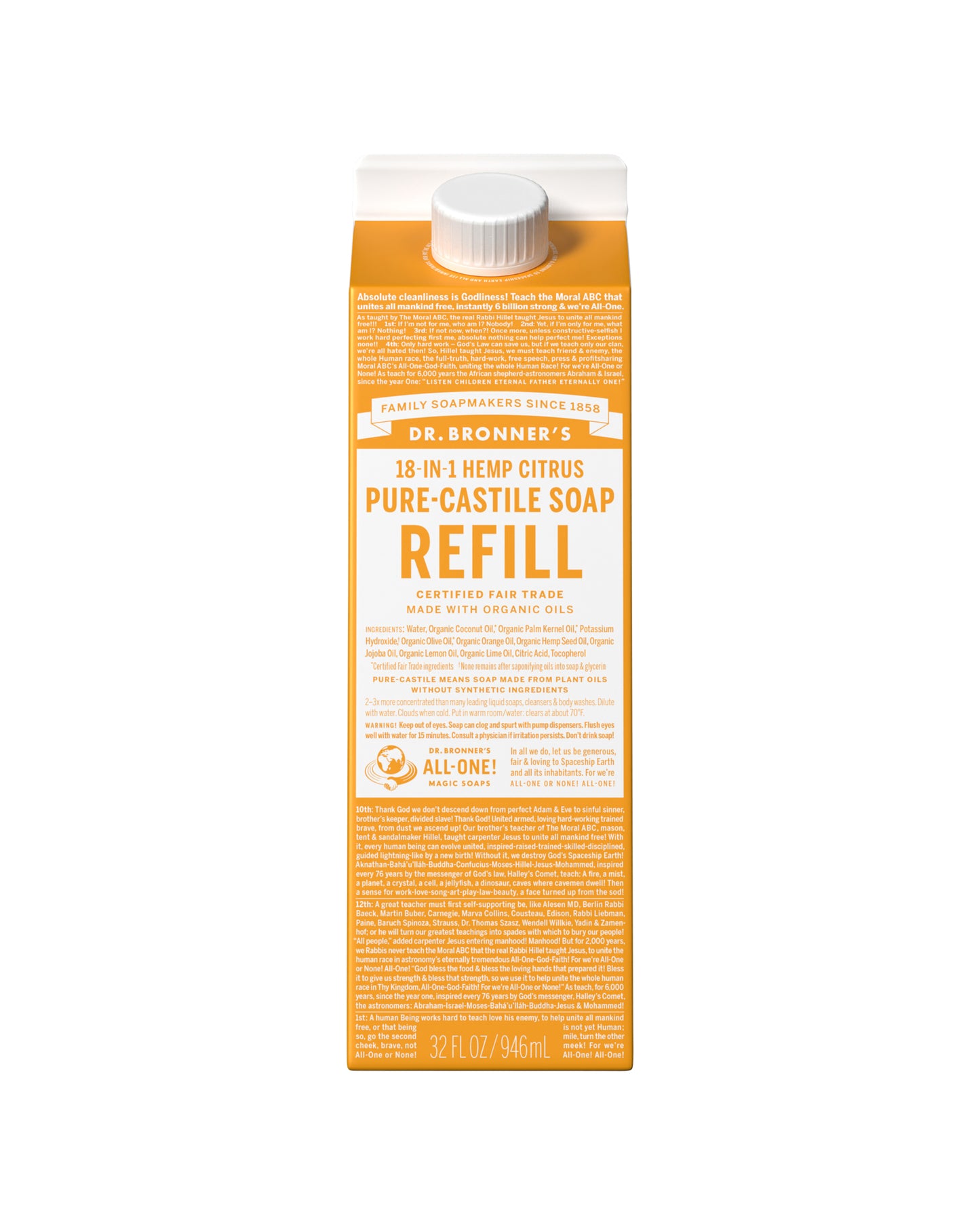 Citrus Pure-Castile Liquid Soap Refill Carton