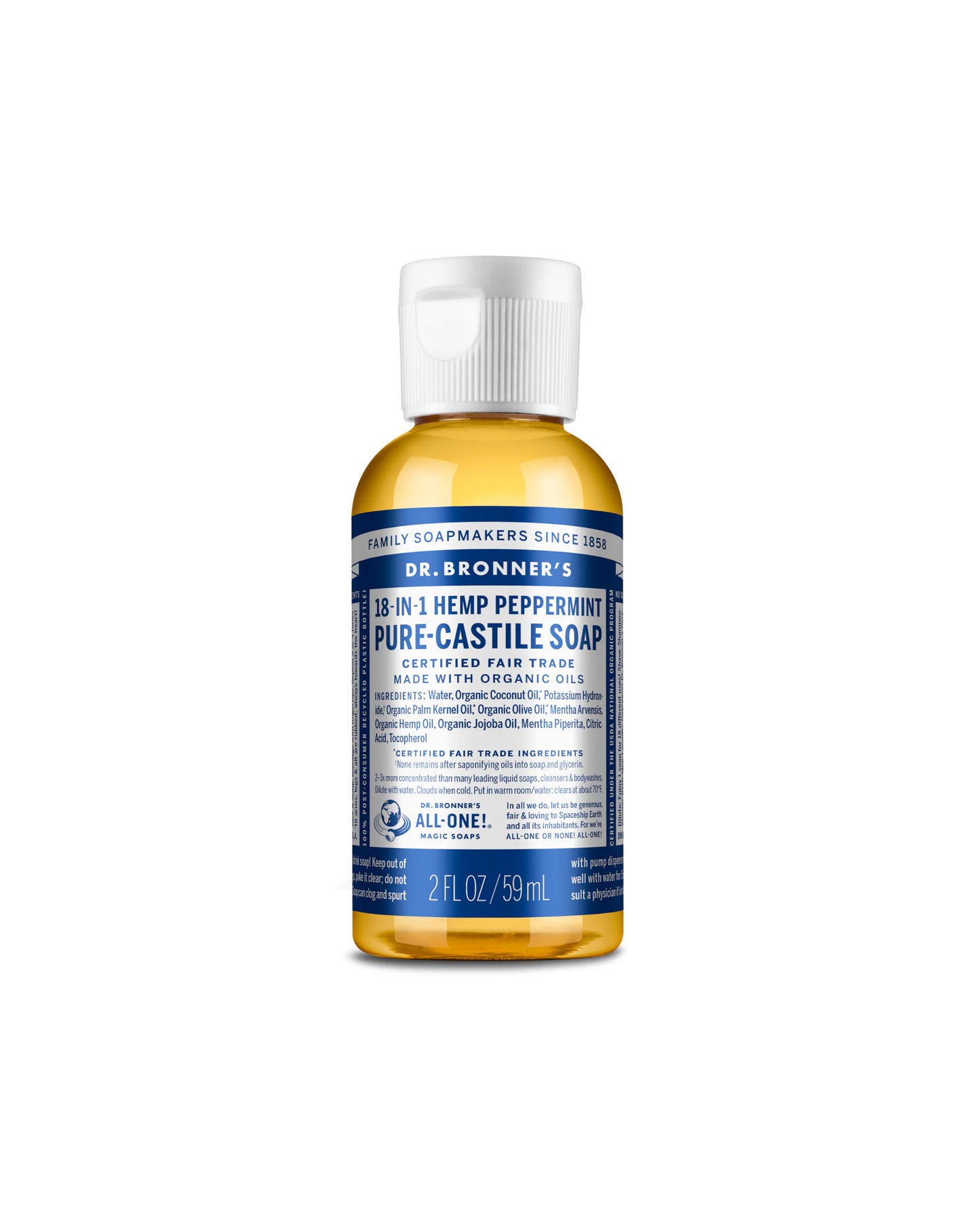 Peppermint Pure-Castile Liquid Soap - Travel Size