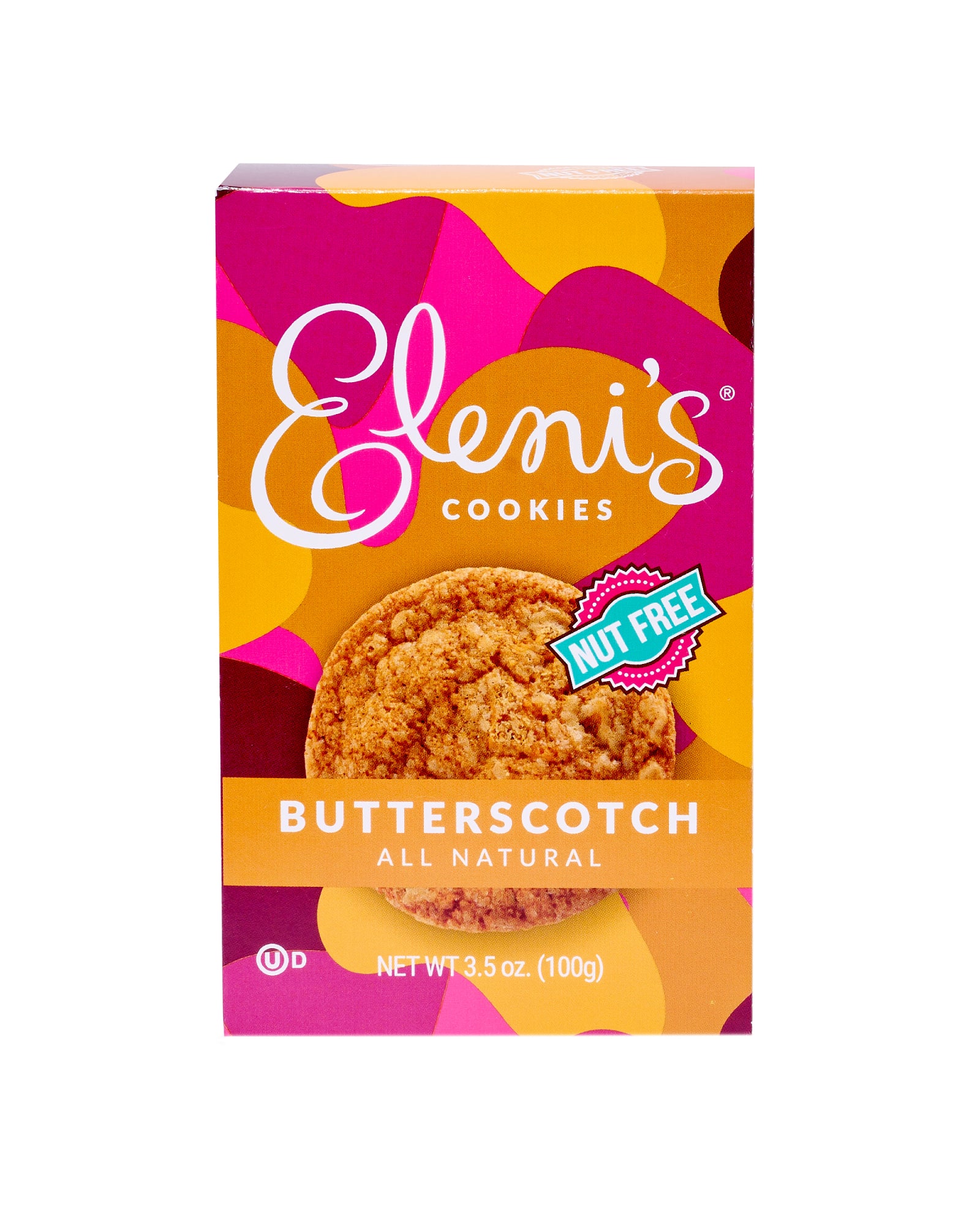 The front of Eleni's Butterscotch Cookies