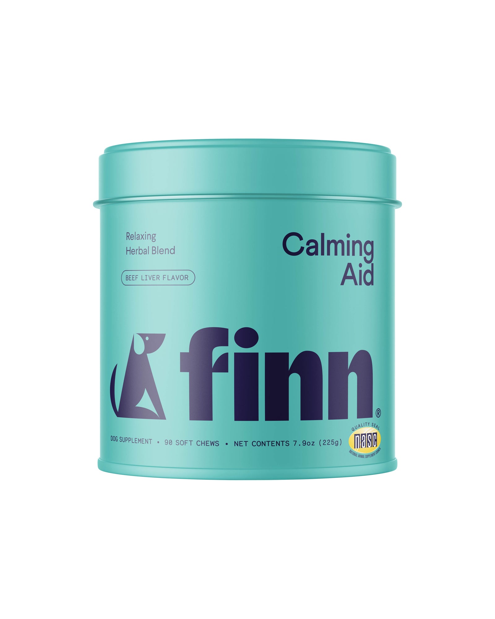 The front of Finn Calming Aid Dog Supplement