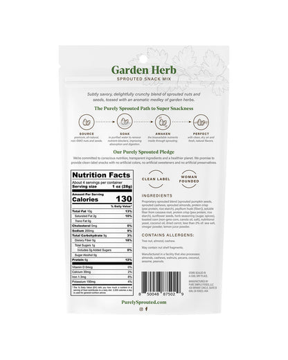 Garden Herb Sprouted Nut and Seed Snack Mix