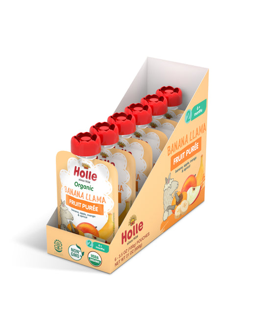 Picture of Holle Organic Banana, Apple, Mango & Apricot Baby Food - Box of 6