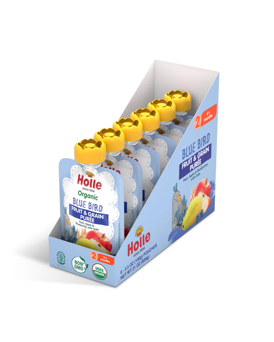 Picture of Holle Organic Pear, Apple, Blueberries and Oats Baby Food - Box of 6